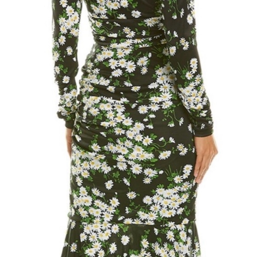 MICHAEL KORS COLLECTION NWT Daisy Ruched Satin Jersey Dress Runway Size 0 - Picture 9 of 17